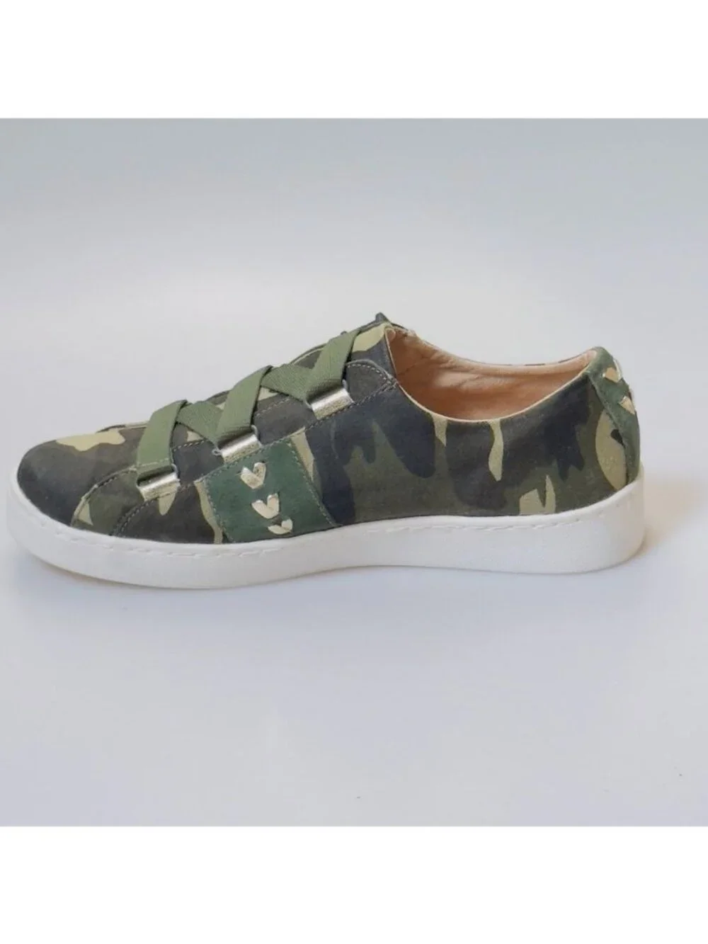 JACK ROGERS Womens Canvas Sneaker Athletic Shoes Slip-On Green Camouflage Size 8